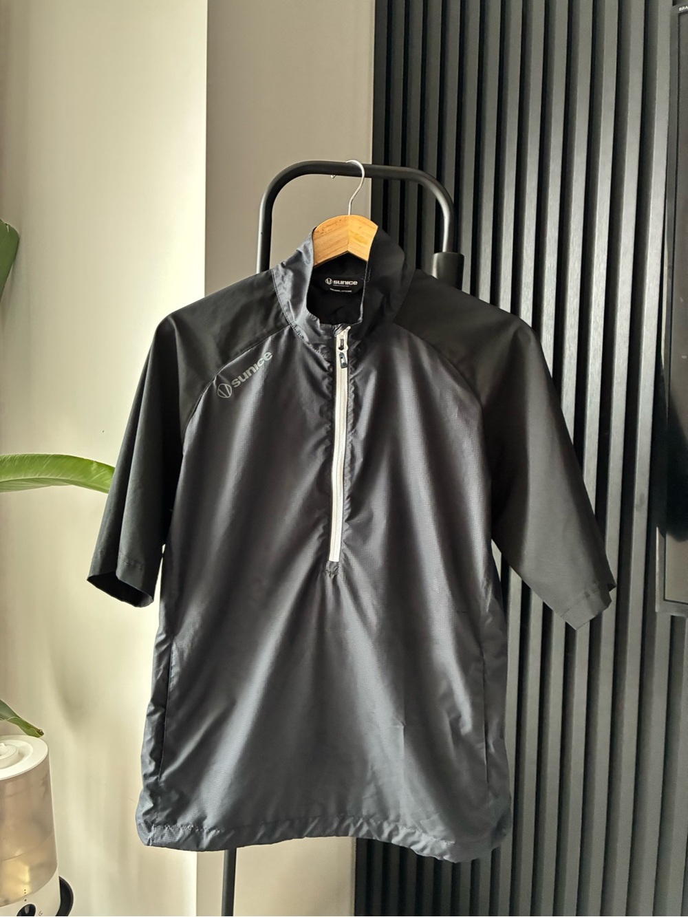 Sunice Golf Black Short Sleeve Half-Zip Pullover